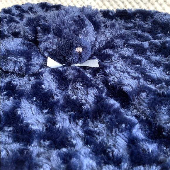 Blankets and Beyond Blue Plush Bear Lovey Security Blanket Stuffed Animal Toy - Picture 4 of 9
